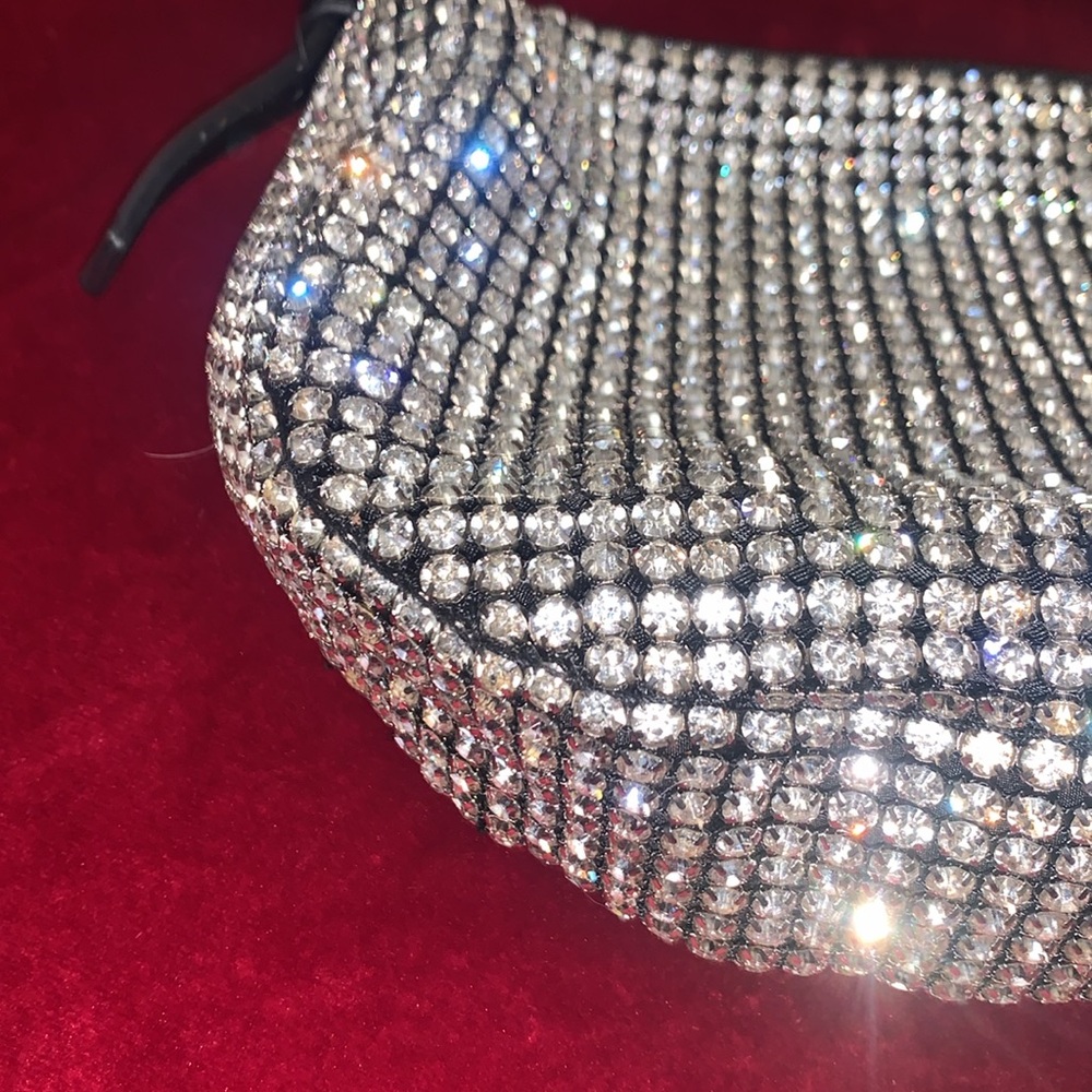 Madison West Sparkly Shiny Rhinestone Small Evening Handbag Purse - Picture 2 of 5